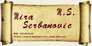 Mira Šerbanović vizit kartica